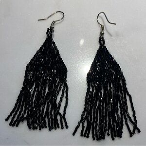 Ink+Alloy Black Beaded Earrings